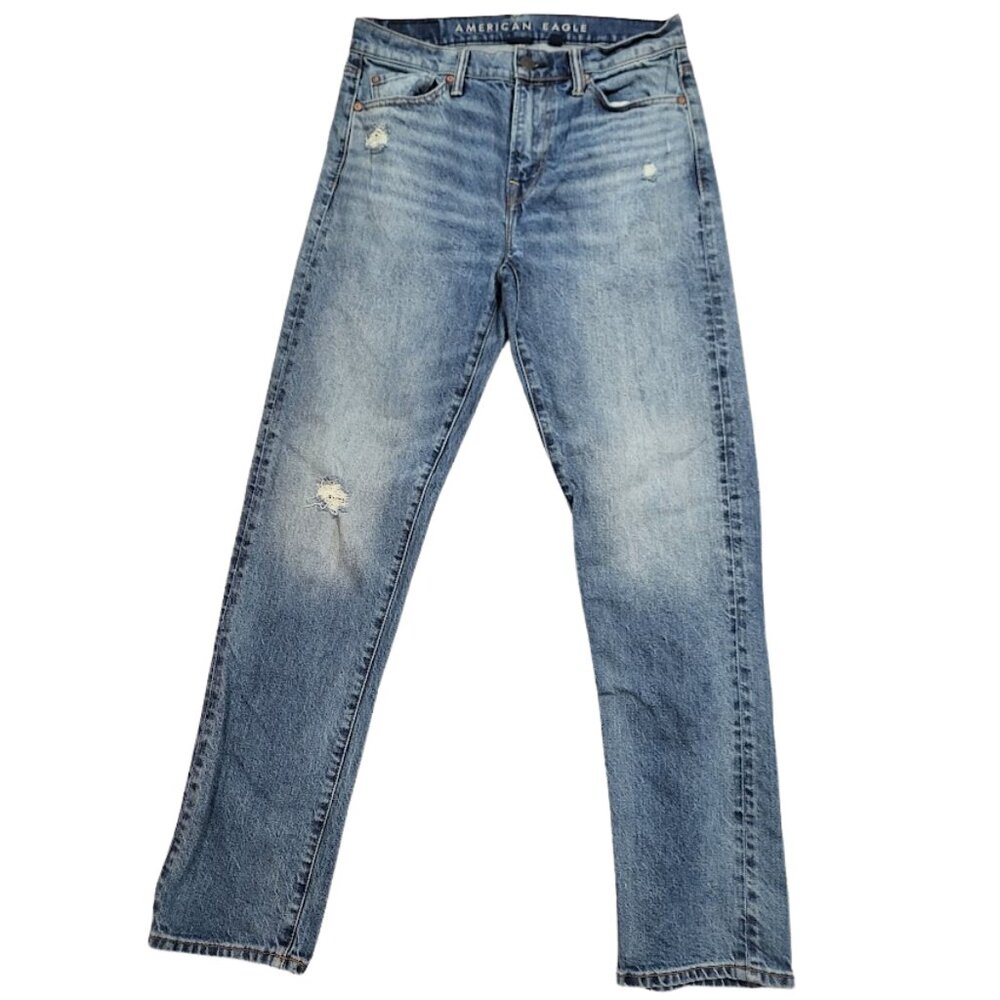 AMERICAN EAGLE Original Straight Blue Denim Jeans - Men's 30x33